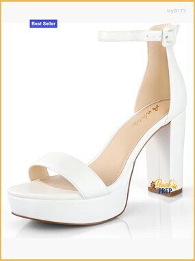 Chunky Platform Heels - 4 Inch Block Heeled Sandals - Comfortable Open Toe